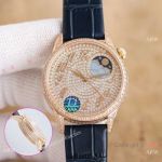 Full Iced Vacheron Constantin Egerie Moon phase 37mm Women Watch Swiss Grade Copy